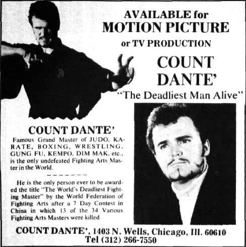 Count Dante martial arts movies career