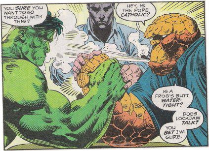 armwrestling Hulk vs Thing
