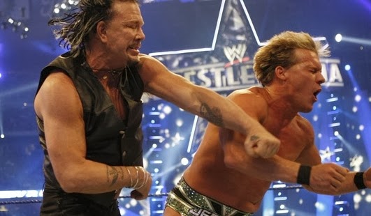 Mickey Rourke punches Chris Jericho at WrestleMania