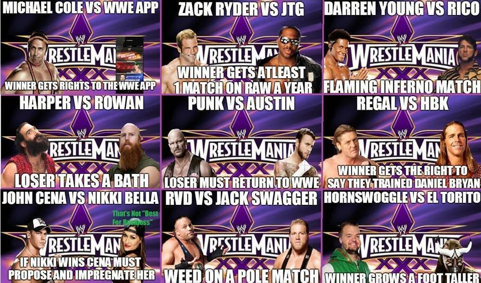 WrestleMania 30 alternative matches
