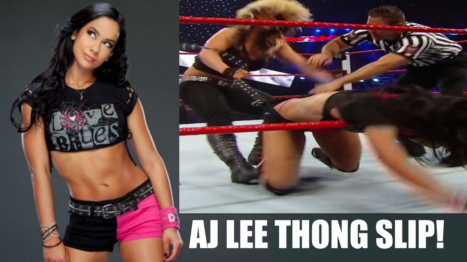 AJ Lee thong slip. 