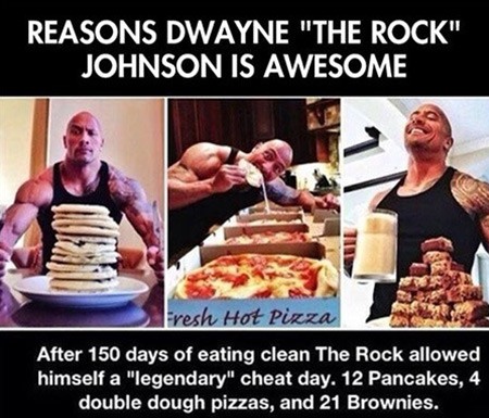 Dwayne “The Rock” Johnson cheat day