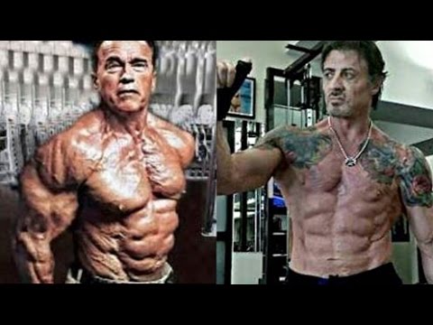 Stallone, Schwarzenegger, Coleman old age musclemen