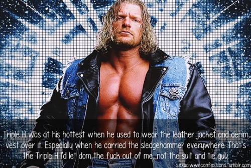 Triple H denim leather jacket