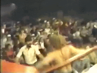 Terry Gordy attacking a fan