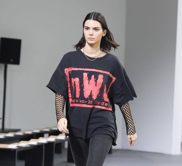 Kendall Jenner wearing an nWo T-shirt