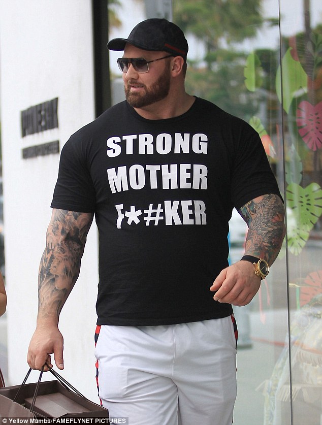 Hafthor Bjornsson STRONG MOTHER F*#KER t shirt