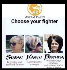 Karen meme Mortal Karen Choose Your Fighter