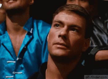 Jean Claude Van Damme Fist pump-Bloodsport GIF