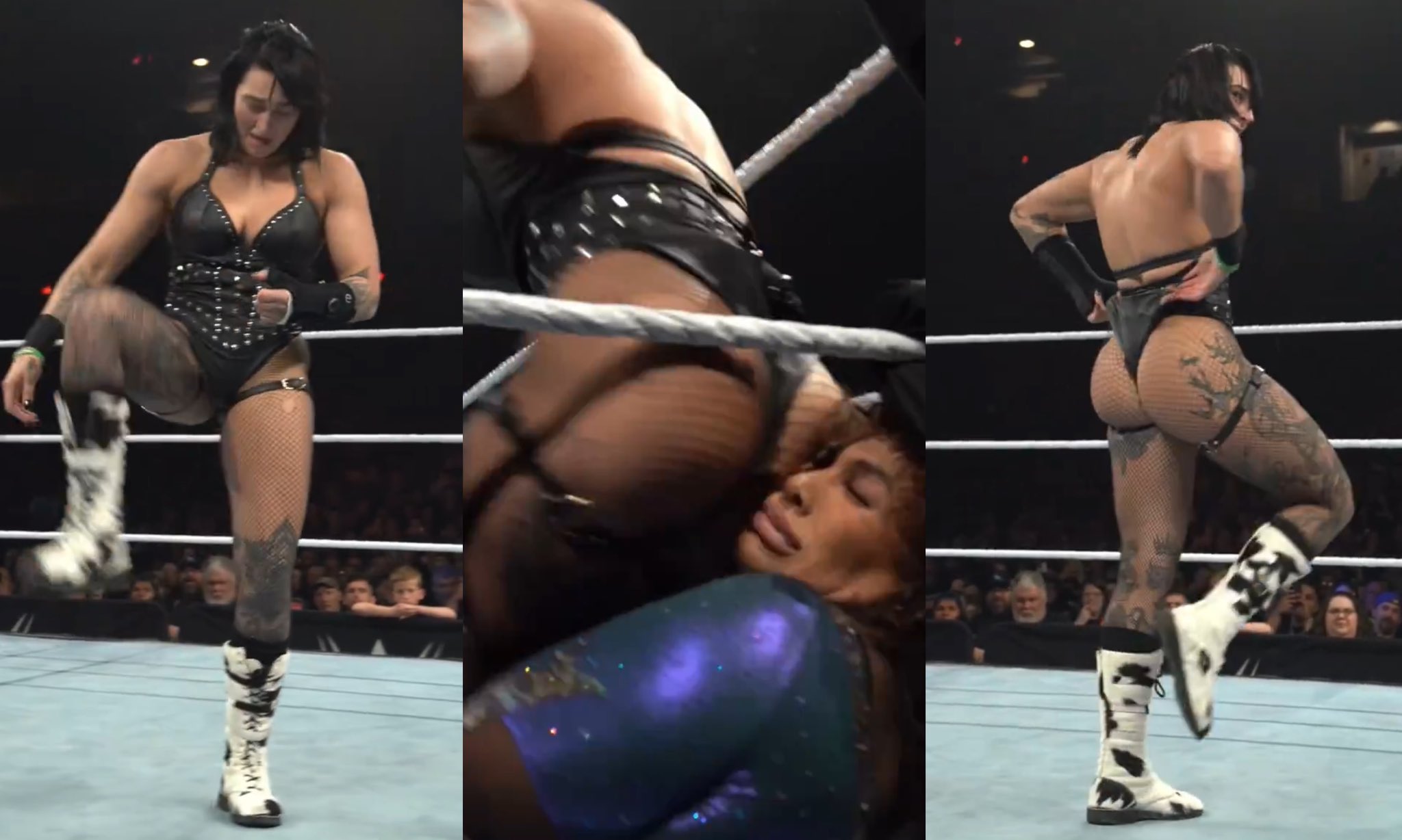 Rhea Ripley stinkface Nia Jax