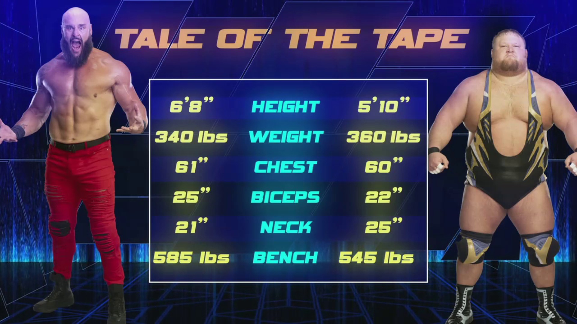 wwe Otis stats vs Braun Strowman