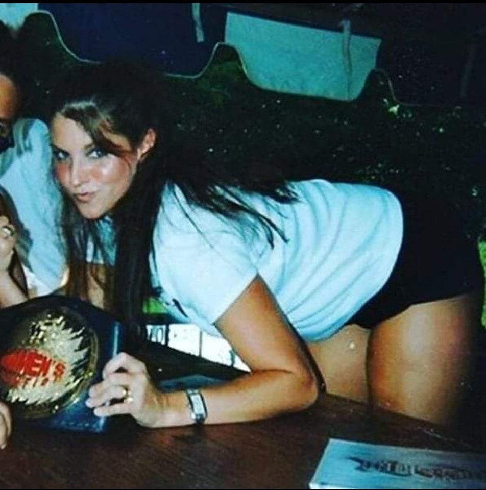 Stephanie McMahon when she was the WWE women’s champion
