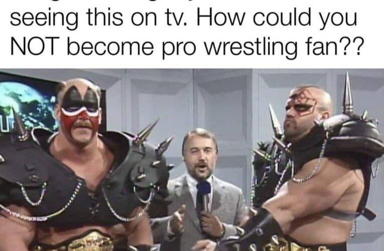 The Road Warriors wrestling from the 80s