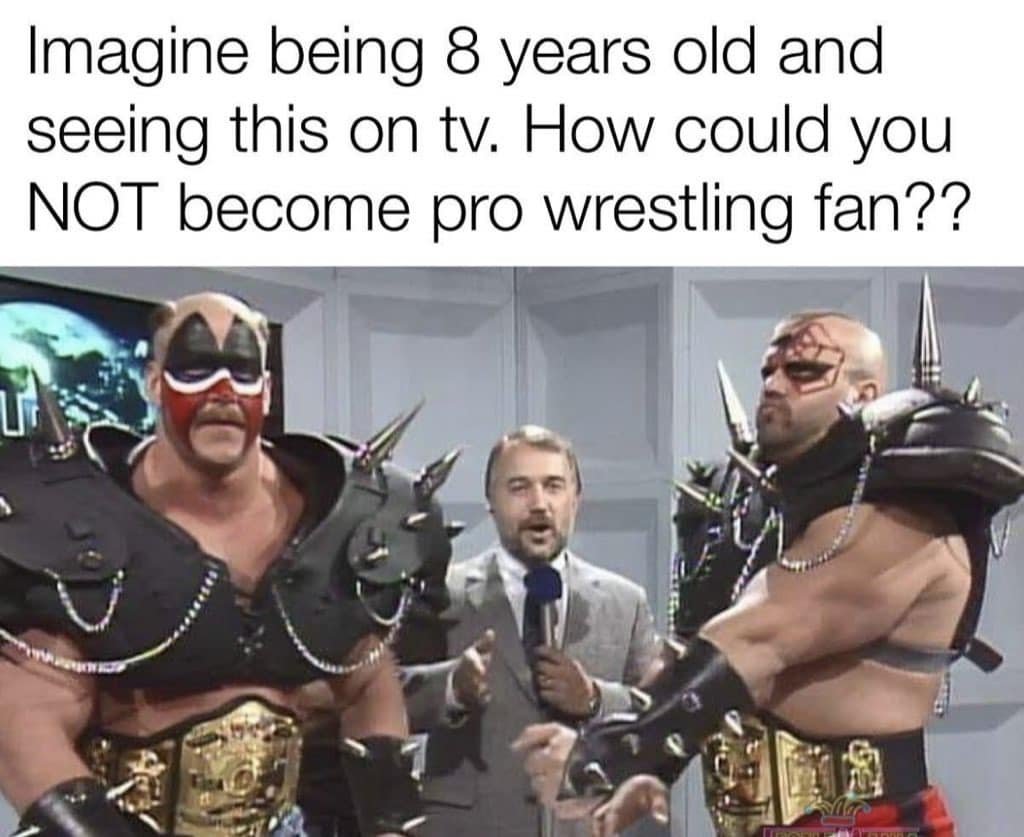 The Road Warriors wrestling from the 80s