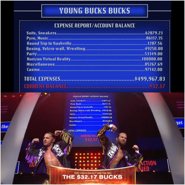 Young Bucks Broke Bucks aew expenses